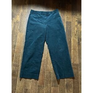 Banana Republic Women's 10 Straight Trouser Teal Blue Corduroy High Rise Preppy